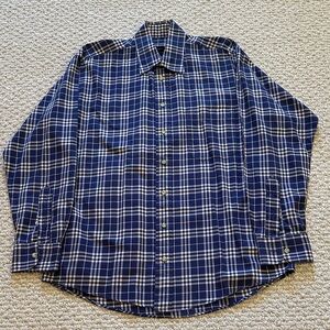 Burberry Navy and Cream Checkered Shirt